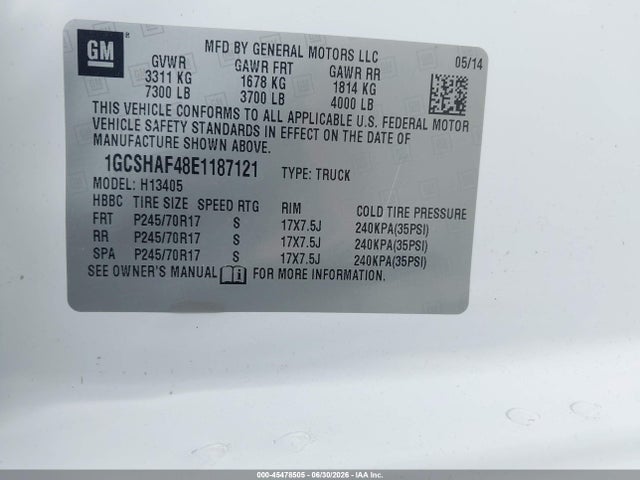 Chevrolet Express 1500 Work Van 2014 1GCSHAF48E1187121 Image 9