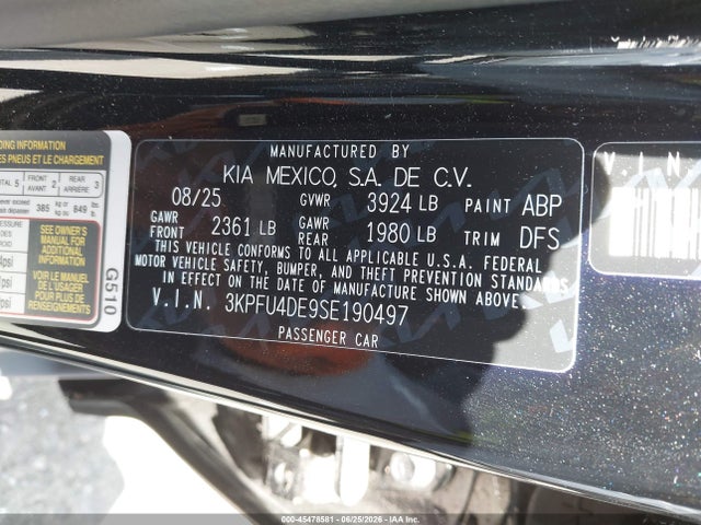 KIA K4 Ex 2025 3KPFU4DE9SE190497 Image 9