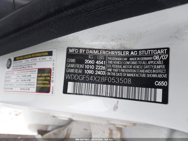 Продажа на аукционе авто 2008 Mercedes-benz C 300 Luxury/sport, vin: WDDGF54X28F053508, номер лота: 45478637
