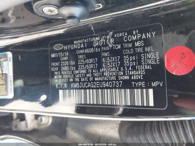 Hyundai TUCSON SE 2014 KM8JUCAG2EU940737 Image 9