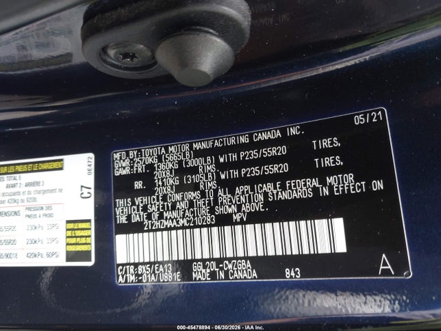 Lexus RX 350 2021 2T2HZMAA3MC210283 Image 9