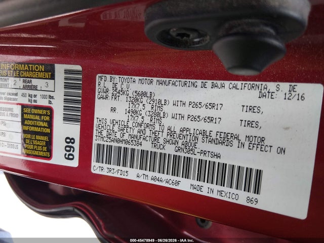 3TMCZ5AN0HM065384 Toyota Tacoma Trd Sport