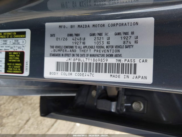 Продажа на аукционе авто 2026 Mazda Mazda3 2.5 S Carbon Edition, vin: JM1BPBLL7T1869859, номер лота: 45479022