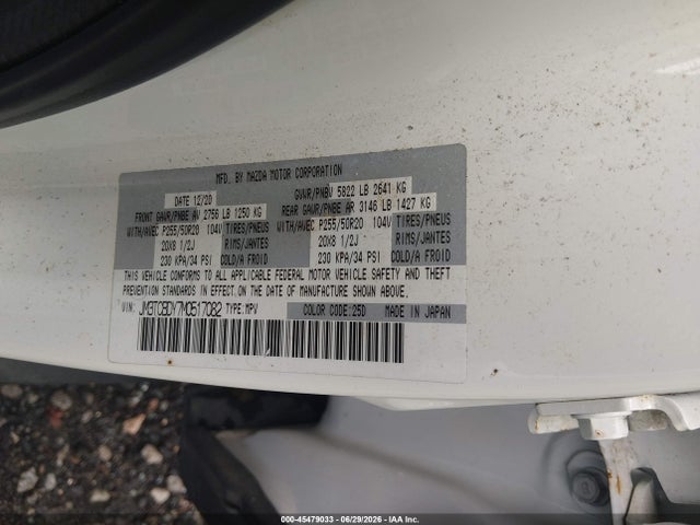 Aukcja sprzedaży 2021 Mazda Cx-9 Grand Touring, vin: JM3TCBDY7M0517082, numer aukcji: 45479033