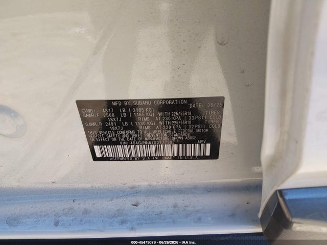 Aukcja sprzedaży 2025 Subaru Crosstrek Limited, vin: 4S4GUHN67S3777397, numer aukcji: 45479079