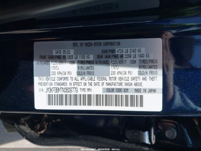 JM3KFBBM7N0609779 Mazda Cx-5 2.5 S Select