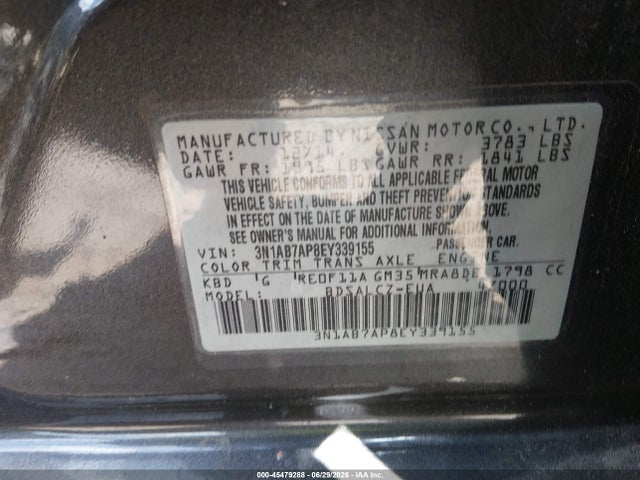 Nissan SENTRA S 2014 3N1AB7AP8EY339155 Image 9