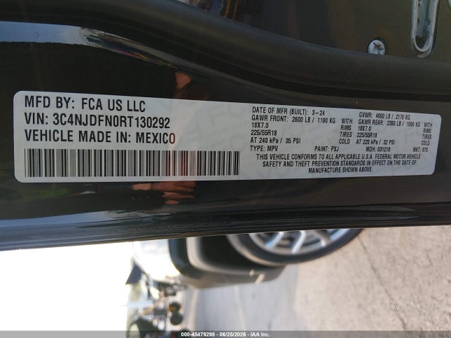 Продажа на аукционе авто 2024 Jeep Compass Latitude Lux Fwd, vin: 3C4NJDFN0RT130292, номер лота: 45479298