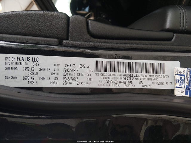 1C4RJFAG9GC444408 Jeep Grand Cherokee Laredo
