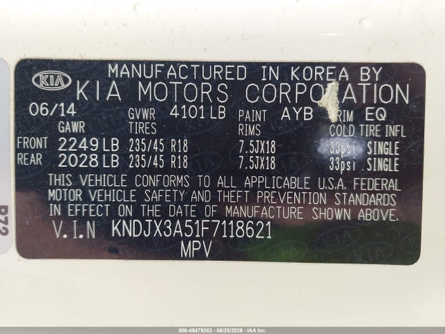 Продаж на аукціоні авто 2015 Kia Soul !, vin: KNDJX3A51F7118621, номер лоту: 45479382
