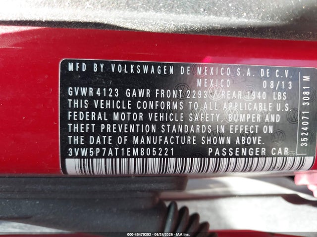 Volkswagen Beetle 2.5l 2014 3VW5P7AT1EM805221 Image 9