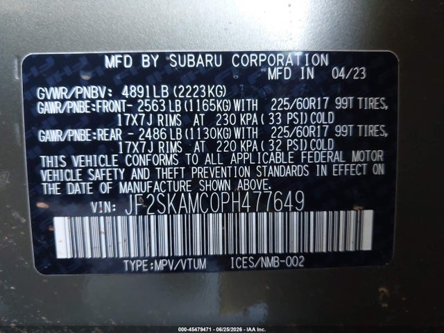 Subaru Forester Wilderness 2023 JF2SKAMC0PH477649 Image 9