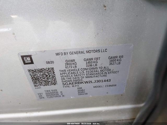 Продажа на аукционе авто 2020 Buick Enclave Fwd Essence, vin: 5GAERBKW2LJ301443, номер лота: 45479489
