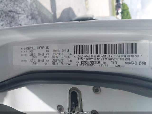 2011 Ram Ram 2500 Slt მანქანა იყიდება აუქციონზე, vin: 3D7TP2CL7BG518590, აუქციონის ნომერი: 45479650