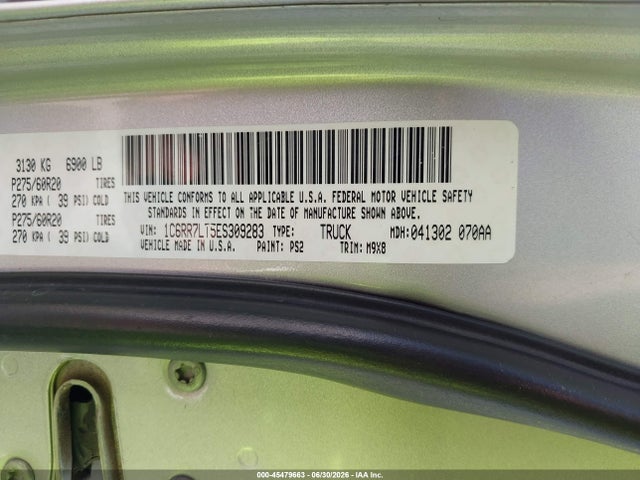 RAM 1500 Big Horn 2014 1C6RR7LT5ES309283 Image 9