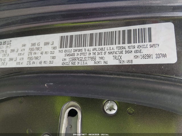 RAM 1500 2018 1C6RR7KG2JS177856 Image 9