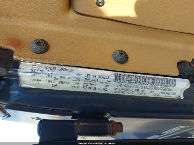 1997 Jeep Wrangler Sport მანქანა იყიდება აუქციონზე, vin: 1J4FY19S5VP512455, აუქციონის ნომერი: 45479715