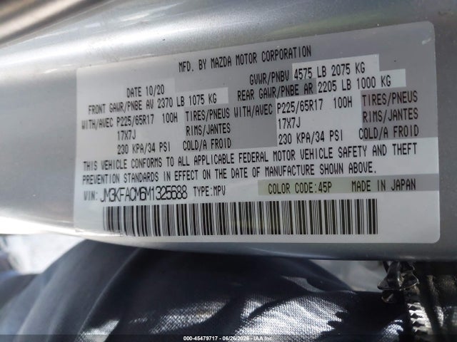 JM3KFACM6M1325688 Mazda Cx-5 Touring