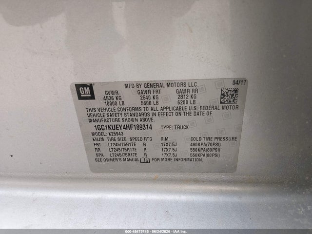 1GC1KUEY4HF189314 Chevrolet Silverado 2500hd Work Truck
