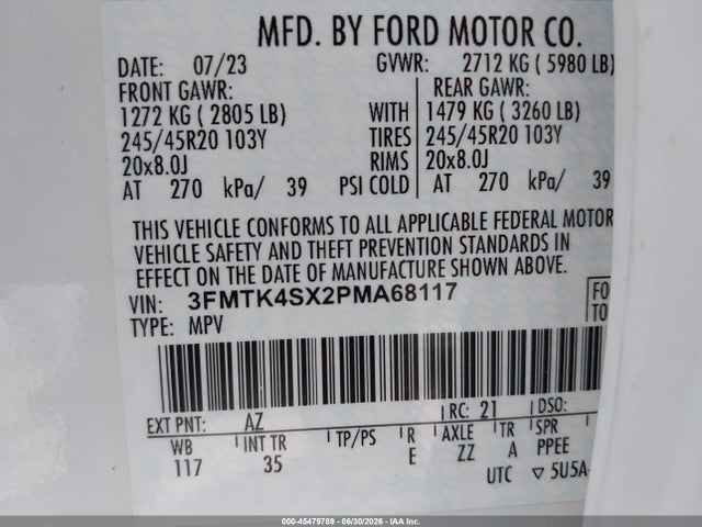 Ford Mustang Mach-e Gt 2023 3FMTK4SX2PMA68117 Image 9