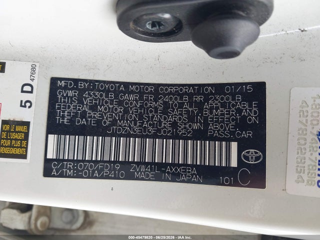 Toyota Prius V Two 2015 JTDZN3EU1FJ040581 Image 9