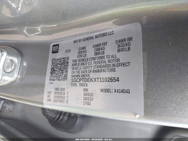 2026 Chevrolet Colorado Z71, 4wd მანქანა იყიდება აუქციონზე, vin: 1GCPTDEKXT1102654, აუქციონის ნომერი: 45479850