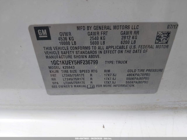 1GC1KUEY5HF236799 Chevrolet Silverado 2500hd Work Truck