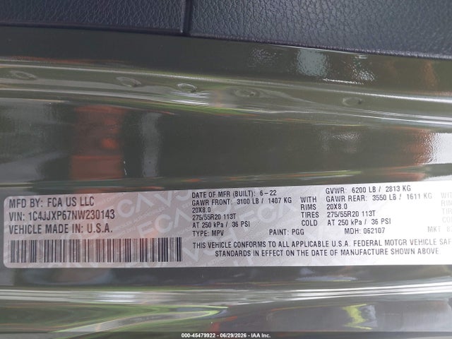 1C4JJXP67NW230143 Jeep Wrangler 4xe Unlimited Sahara 4x4