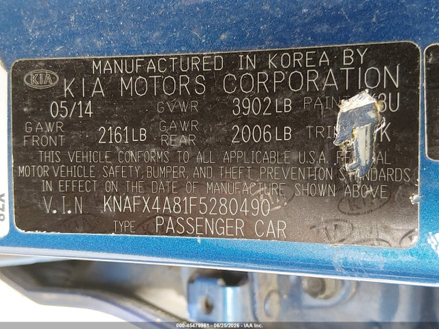 KIA FORTE EX 2015 KNAFX4A81F5280490 Image 9
