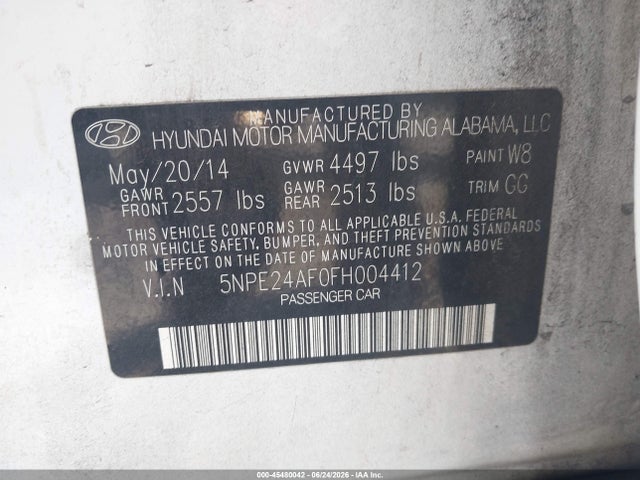 Hyundai SONATA SE 2015 5NPE24AF0FH004412 Image 9