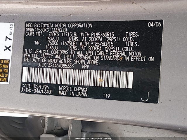 Продаж на аукціоні авто 2006 Scion Xb, vin: JTLKT324464085383, номер лоту: 45480171