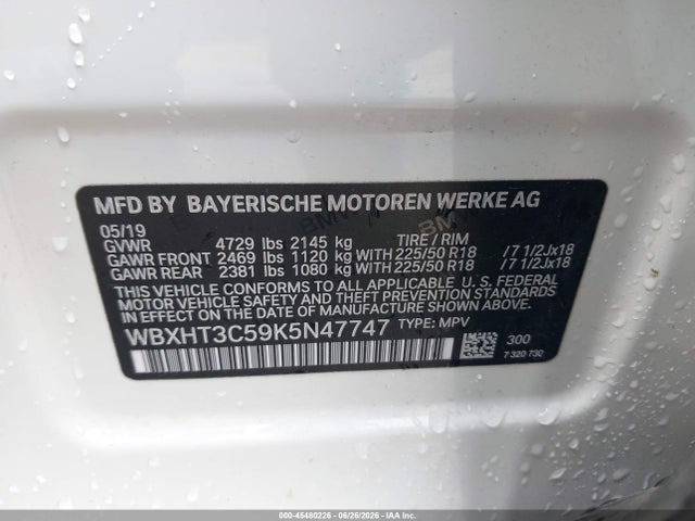 Aukcja sprzedaży 2019 Bmw X1 Xdrive28i, vin: WBXHT3C59K5N47747, numer aukcji: 45480226