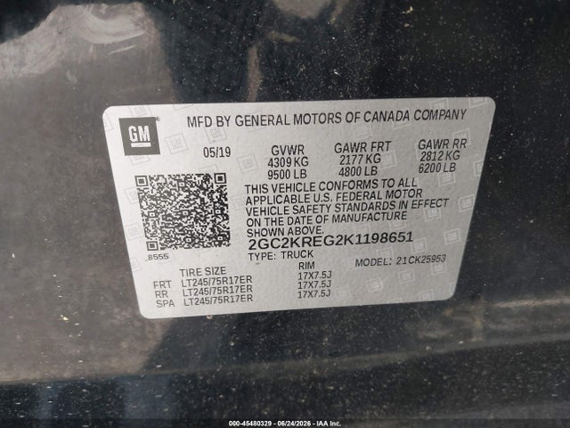 Chevrolet Silverado 2500hd Wt 2019 2GC2KREG2K1198651 Image 9