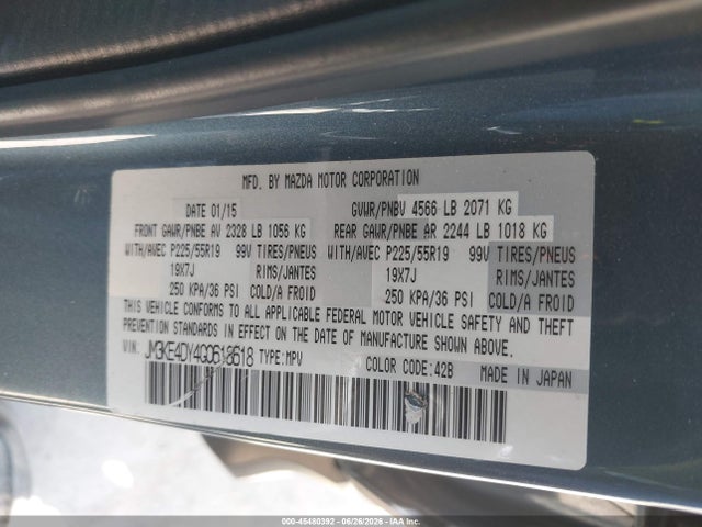 45480392 :رقم المزاد ، JM3KE4DY4G0618618 vin ، 2016 Mazda Cx-5 Grand Touring مزاد بيع