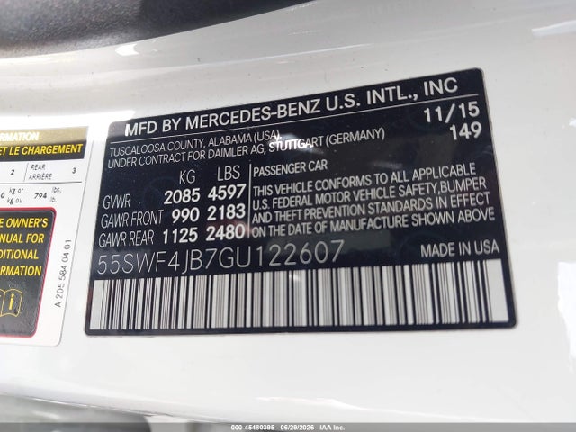 55SWF4JB7GU122607 Mercedes-Benz C 300