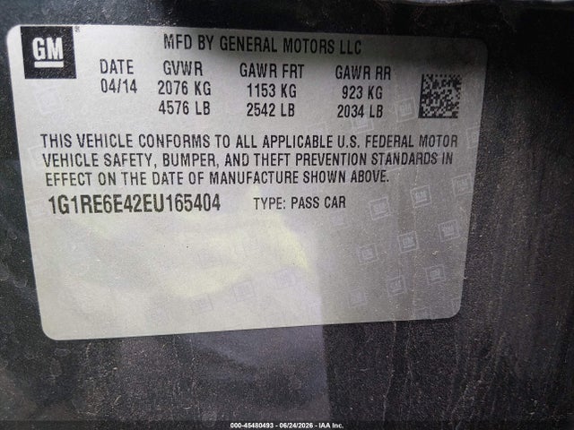 Chevrolet Volt 2014 1G1RE6E42EU165404 Image 9
