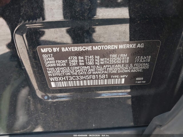 Продаж на аукціоні авто 2017 Bmw X1 Xdrive28i, vin: WBXHT3C33H5F81581, номер лоту: 45480496