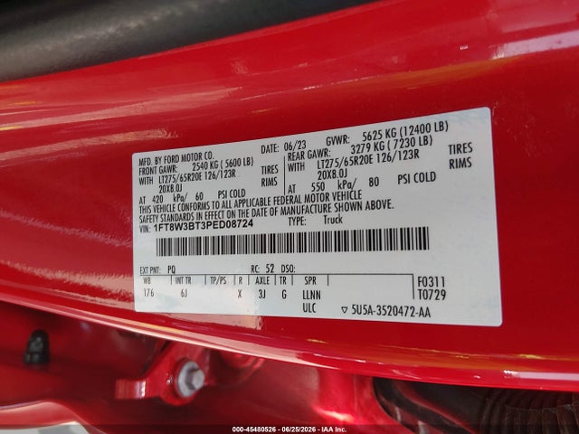 1FT8W3BT3PED08724 Ford F-350 Lariat