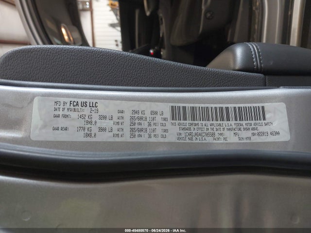 45480570 :رقم المزاد ، 1C4RDJAG4KC705589 vin ، 2019 Dodge Durango Sxt Awd مزاد بيع