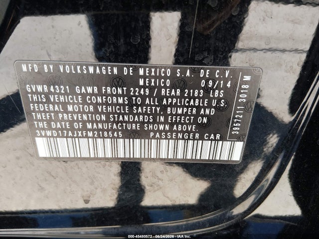 3VWD17AJXFM218545 Volkswagen Jetta 1.8t Se