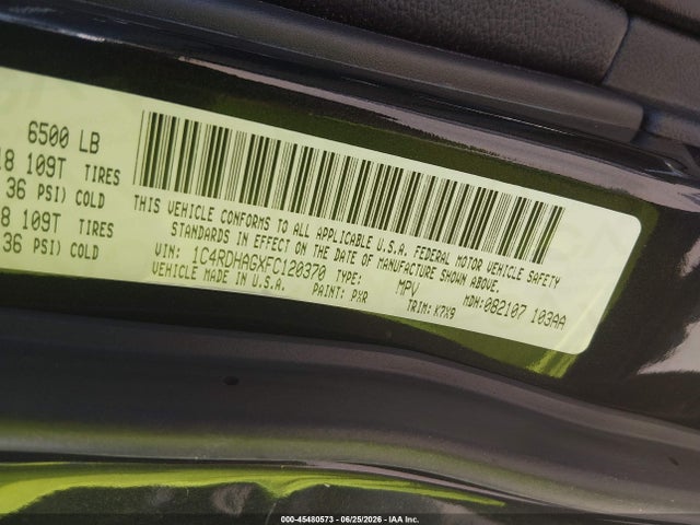 Aukcja sprzedaży 2015 Dodge Durango Sxt, vin: 1C4RDHAGXFC120370, numer aukcji: 45480573