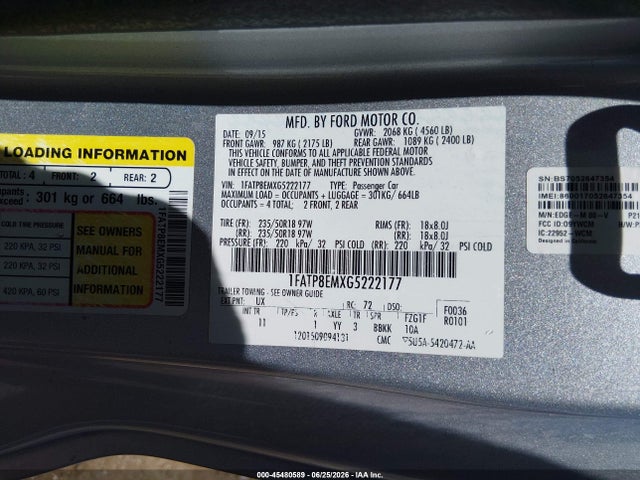 1FATP8EMXG5222177 Ford Mustang V6