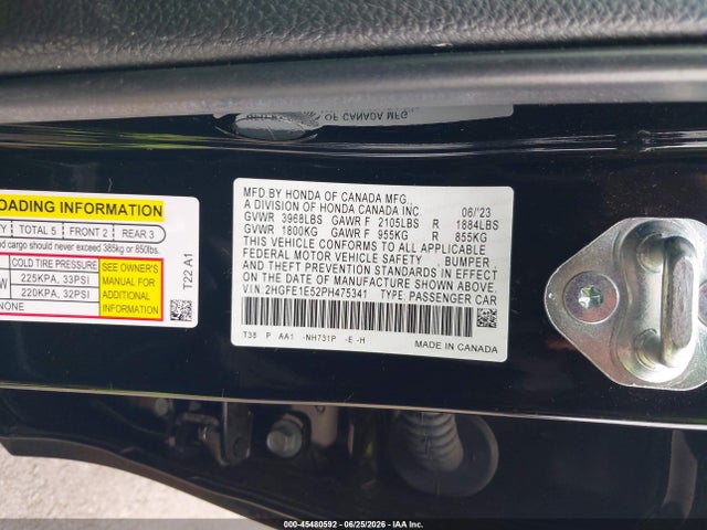 Honda CIVIC SI SEDAN 2023 2HGFE1E52PH475341 Image 9
