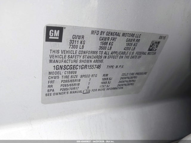 Chevrolet Suburban Ls 2016 1GNSCGEC1GR155746 Image 9