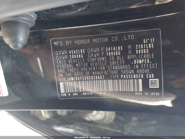 Продажа на аукционе авто 2017 Honda Accord Hybrid Ex-l, vin: JHMCR6F55HC028667, номер лота: 45480779