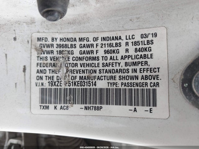 Honda INSIGHT EX 2019 19XZE4F51KE031514 Image 9