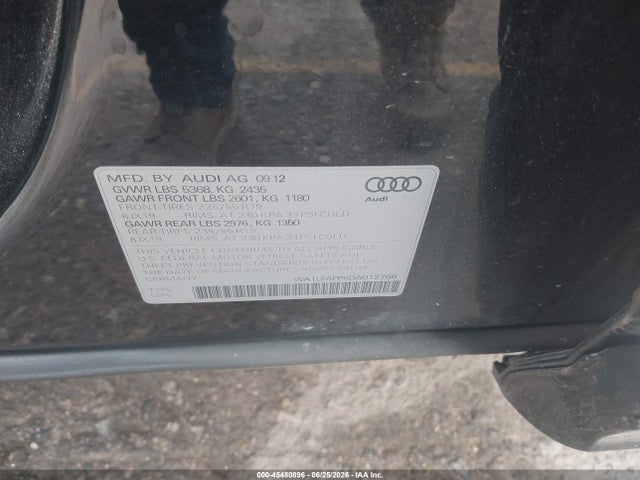 45480896 :رقم المزاد ، WA1LFAFP6DA012766 vin ، 2013 Audi Q5 2.0t Premium مزاد بيع