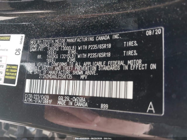 Lexus RX 350 2020 2T2HZMDA6LC256135 Image 9