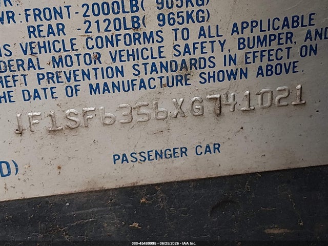 1999 Subaru Forester L მანქანა იყიდება აუქციონზე, vin: JF1SF6356XG741021, აუქციონის ნომერი: 45480995