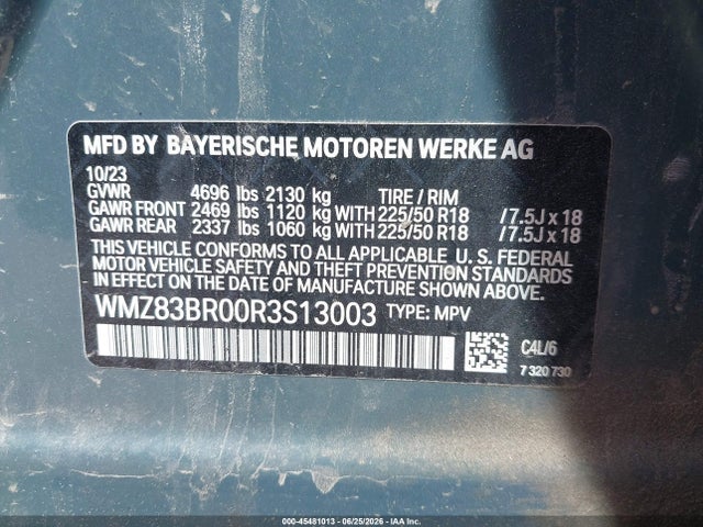 Продажа на аукционе авто 2024 Mini Countryman Cooper S, vin: WMZ83BR00R3S13003, номер лота: 45481013